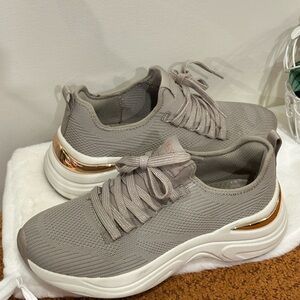 Skechers Taupe and Gold Women's Sneakers